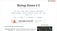 Desktop Screenshot of biologyexams4u.com